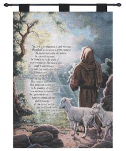 The Lord is My Shepherd, 23rd Psalm Tapestry Wall Hanging